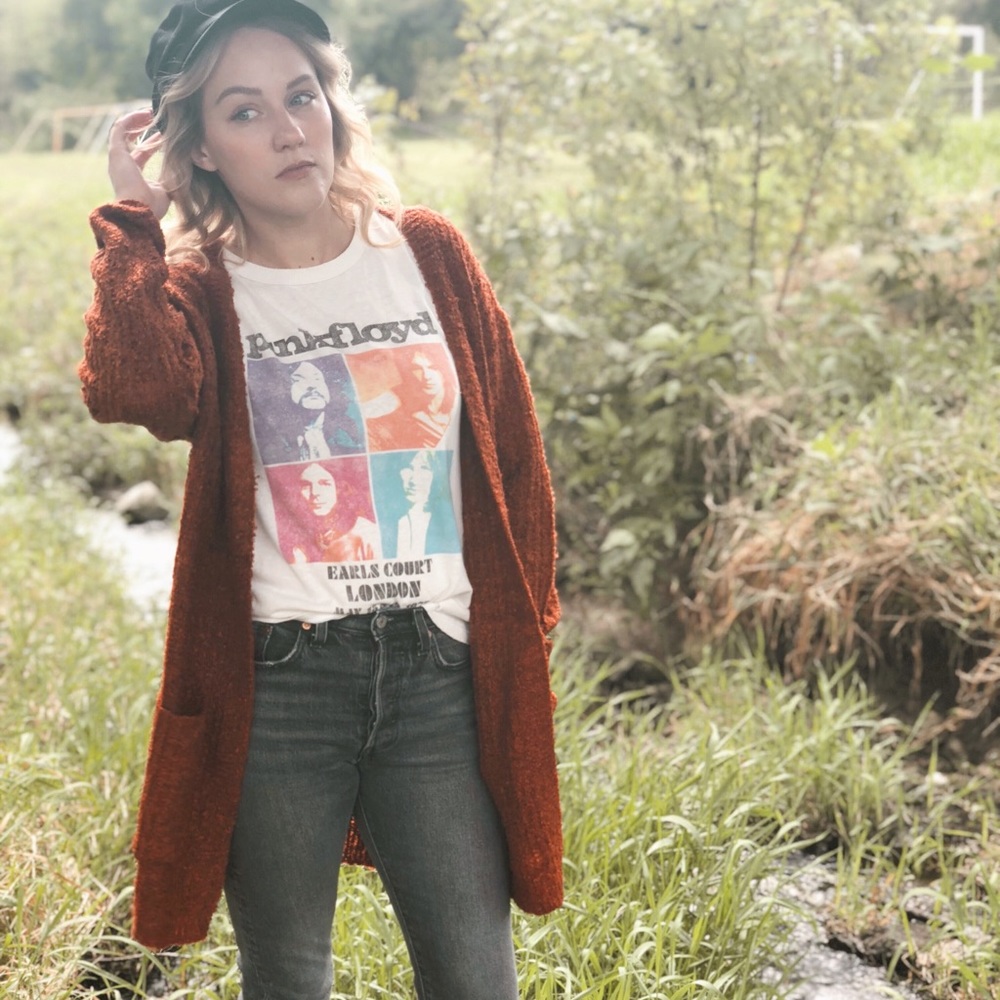 Long Rust Cardigan